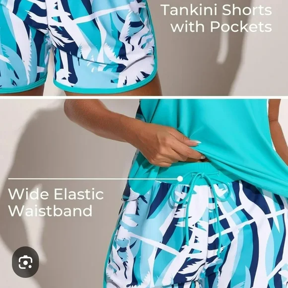 Summer Mae Blouson Tankini Swimsuits Women Tummy Control 2 Piece Bathing Suit - Picture 5 of 11